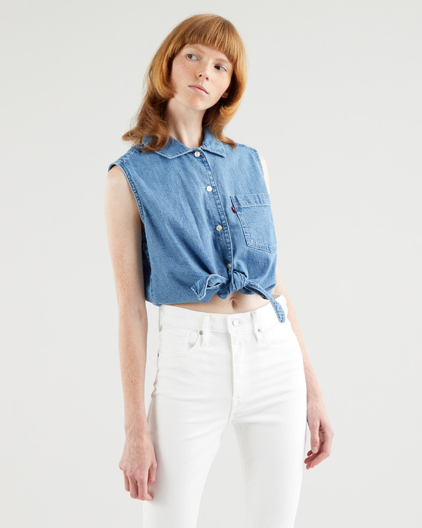 Levi's® Rumy Button Crop top Kék fotója
