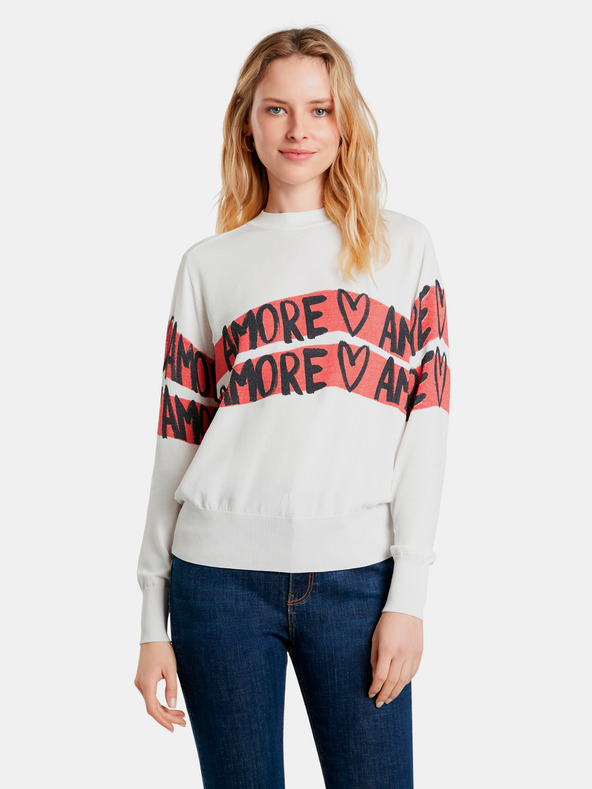 Desigual Amore Amore Pulóver Fehér fotója