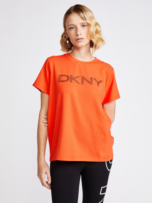 DKNY Striped Logo Póló Narancssárga fotója