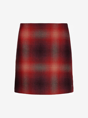 Tommy Hilfiger Wool Shadow Check Short Szoknya Piros