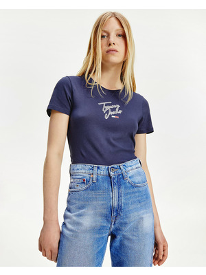 Tommy Jeans Skinny Script Tee Tričko Kék