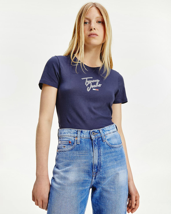 Tommy Jeans Skinny Script Tee Tričko Kék fotója
