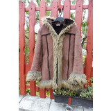 Finom meleg trendi irha jellegű kapucnis kabát 134 cm