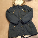 YD 152-es meleg csajos kék hosszított kabát