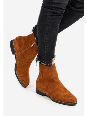 Velca camel női bokacipők