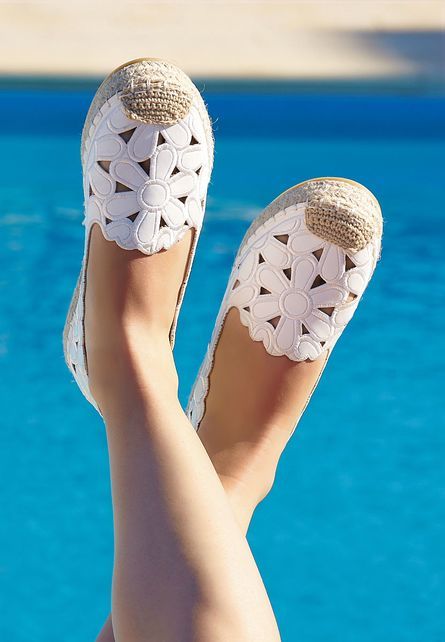 Bisty fehér női espadrilles fotója