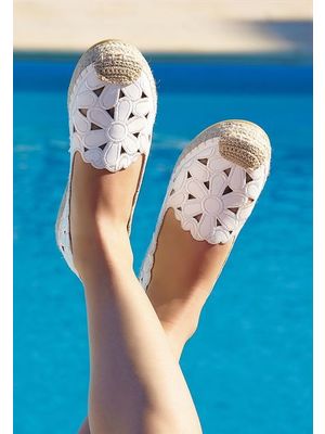 Bisty fehér női espadrilles