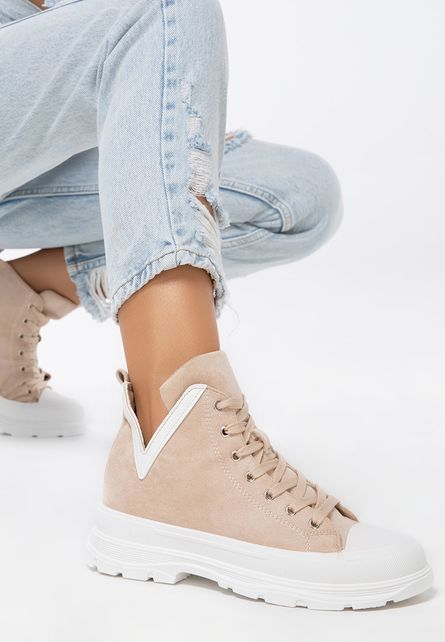 Mitera bézs high-top sneakers fotója