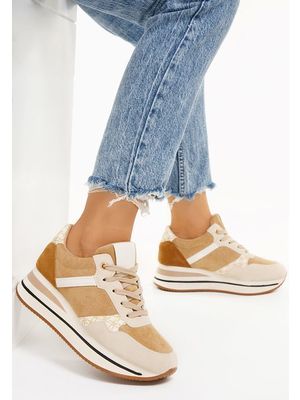 Refina camel női sneakers