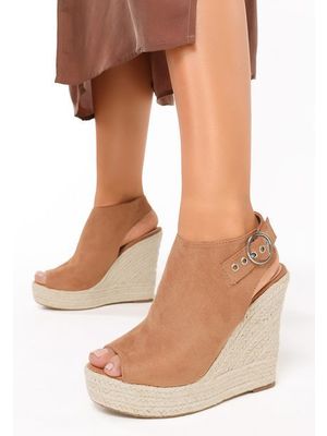 Chelsie camel platform szandál