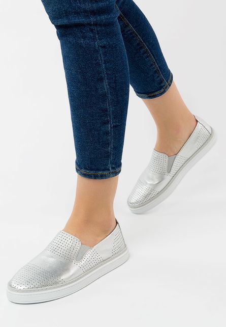 Liles ezüst bőr espadrilles fotója