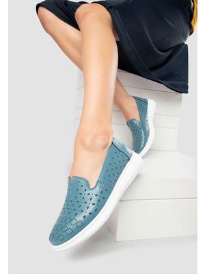 Lorne kék bőr espadrilles