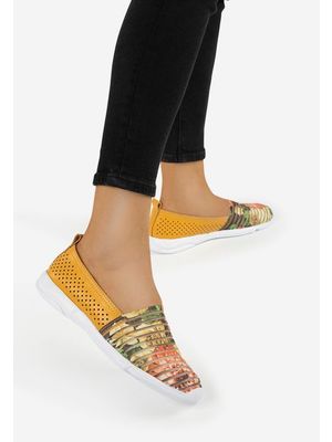 Sakina sárga bőr espadrilles