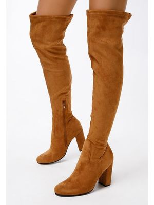 Kiara camel magassarkú csizma