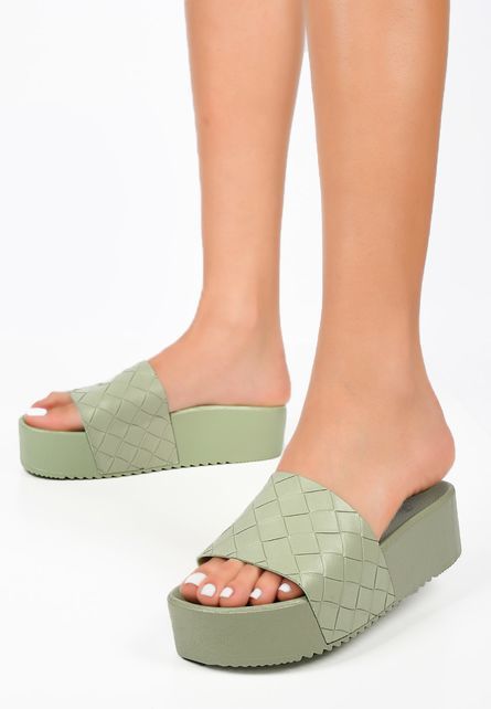 Giulia zöld platform papucs fotója