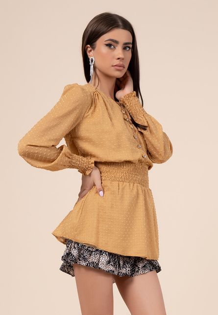 Robertina camel blúz fotója