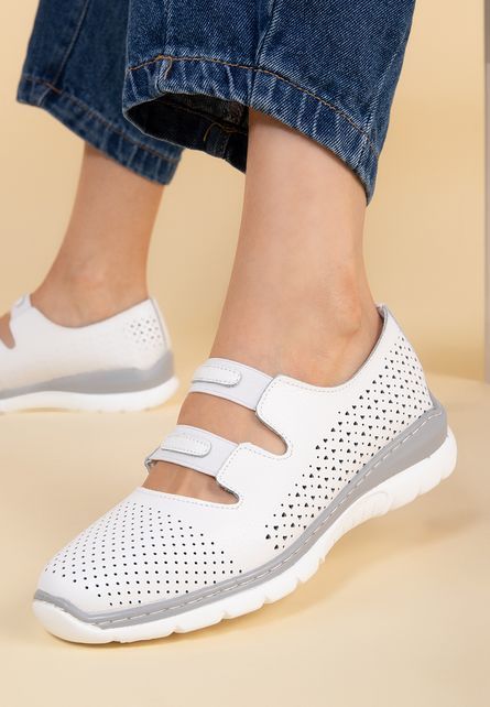 Anouska fehér bőr espadrilles fotója