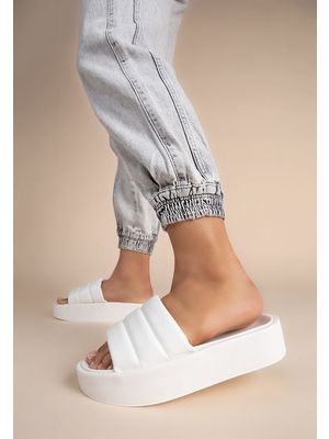 Mimosa fehér platform papucs