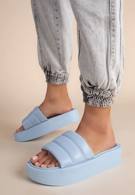 Mimosa kék platform papucs fotója