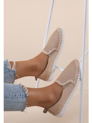 Cenisia bézs bőr espadrilles