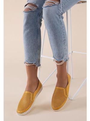Cenisia sárga bőr espadrilles
