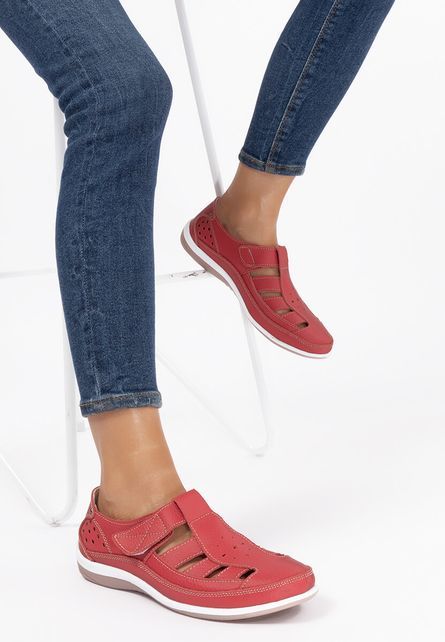 Arianna piros bőr espadrilles fotója
