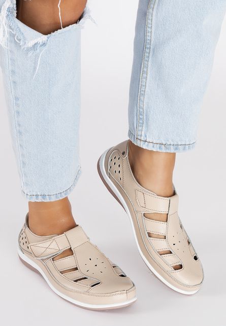 Arianna bézs bőr espadrilles fotója