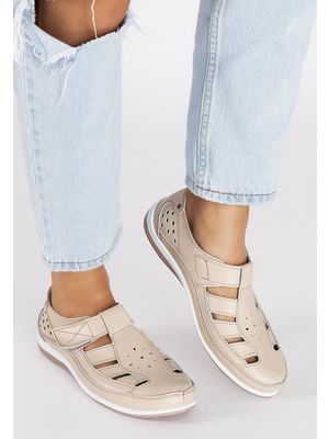 Arianna bézs bőr espadrilles