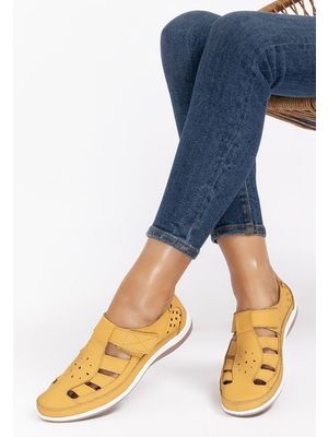 Arianna sárga bőr espadrilles