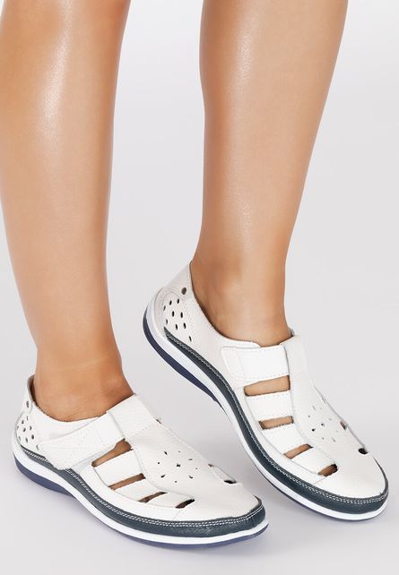 Arianna fehér bőr espadrilles fotója