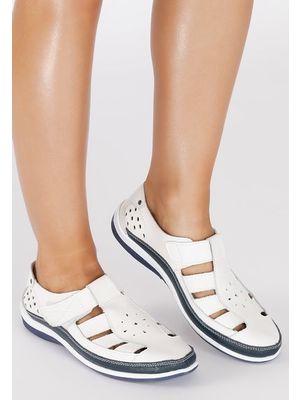 Arianna fehér bőr espadrilles
