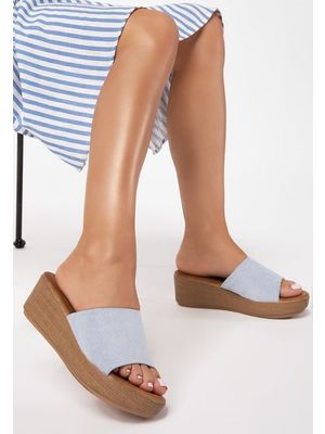 Mariona kék platform papucs