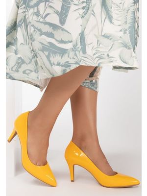 Melanie sárga magassarkú cipők