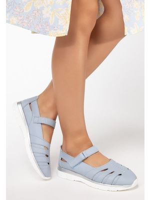 Giosetta kék bőr espadrilles