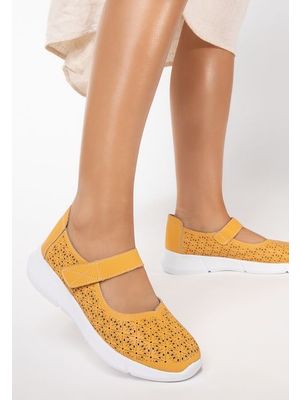 Ewelina sárga bőr espadrilles