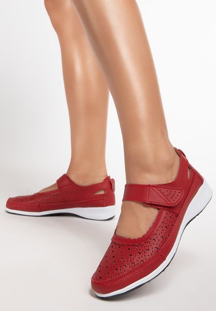 Ivanna piros bőr espadrilles fotója
