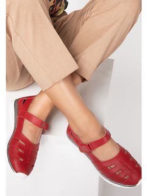 Giosetta piros bőr espadrilles