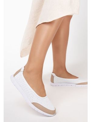 Stacie fehér bőr espadrilles