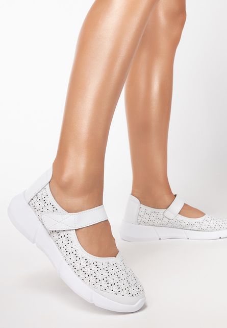 Ewelina fehér bőr espadrilles fotója
