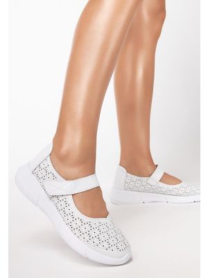 Ewelina fehér bőr espadrilles