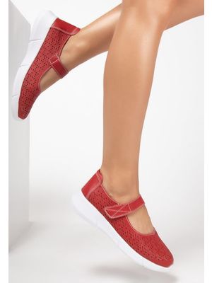 Ewelina piros bőr espadrilles