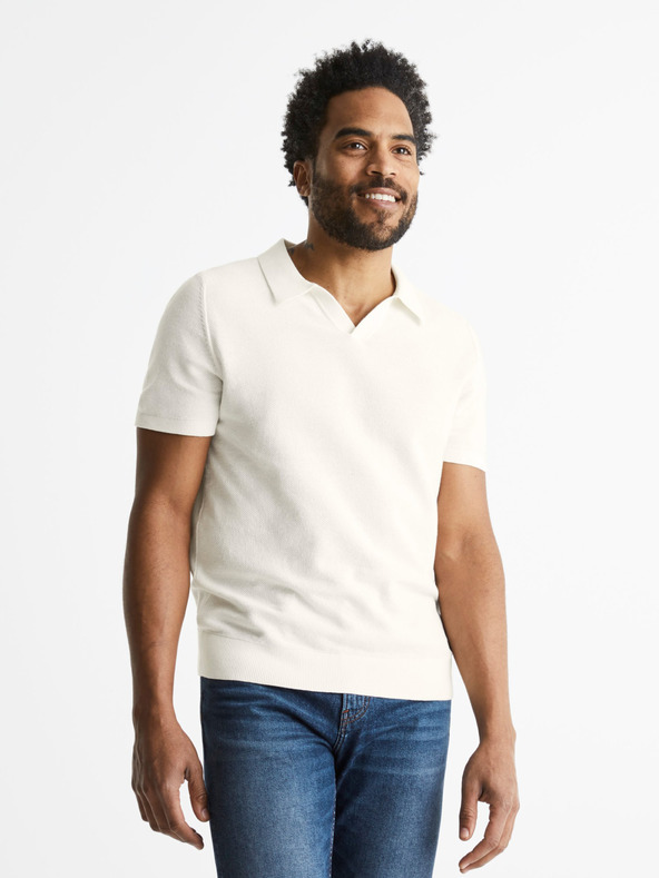 Celio Bewashed Teniszpóló Fehér << lejárt 7762701 2 fotója
