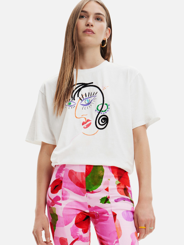 Desigual Face Póló Fehér fotója