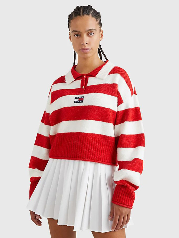 Tommy Jeans Pulóver Piros fotója