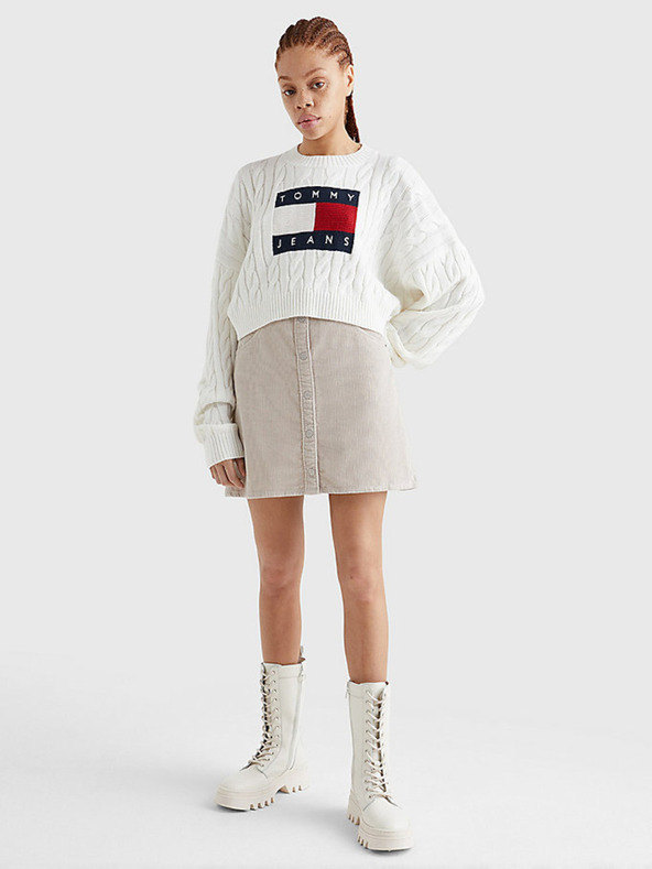 Tommy Jeans Pulóver Fehér fotója