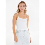Tommy Jeans Linear Strap Top Trikó Fehér