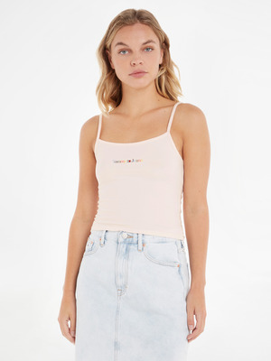 Tommy Jeans Linear Strap Top Trikó Rózsaszín