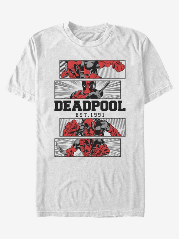 ZOOT.Fan Marvel Deadpool 4 Panel 2 Tone Póló Fehér fotója