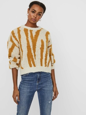 Vero Moda Zelma Pulóver Bézs