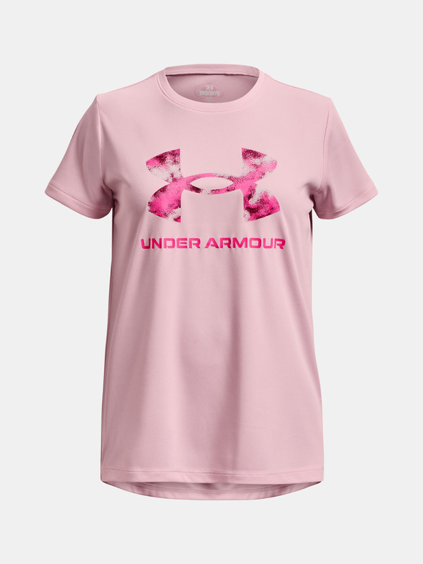 Under Armour Tech Solid Print Fill BL SSC Gyerek Póló Rózsaszín fotója